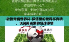 微信竞猜世界杯-微信里的世界杯竞猜，说笑间点燃的足球激情