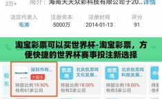 淘宝彩票可以买世界杯-淘宝彩票，方便快捷的世界杯赛事投注新选择