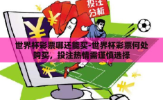 世界杯彩票哪还能买-世界杯彩票何处购买，投注热情需谨慎选择