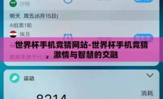 世界杯手机竞猜网站-世界杯手机竞猜，激情与智慧的交融
