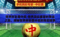 世界杯彩票中奖-世界足坛盛宴的幸运之匙，揭秘世界杯彩票中奖的背后故事