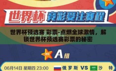 世界杯预选赛 彩票-点燃全球激情，解锁世界杯预选赛彩票的秘密