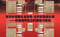 世界杯竞猜彩票赔率-世界杯竞猜彩票——把握赔率背后的激情与智慧