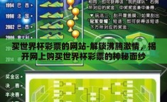 买世界杯彩票的网站-解锁沸腾激情，揭开网上购买世界杯彩票的神秘面纱