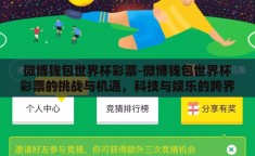 微博钱包世界杯彩票-微博钱包世界杯彩票的挑战与机遇，科技与娱乐的跨界碰撞