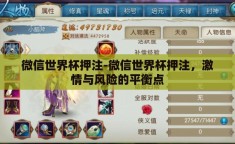 微信世界杯押注-微信世界杯押注，激情与风险的平衡点