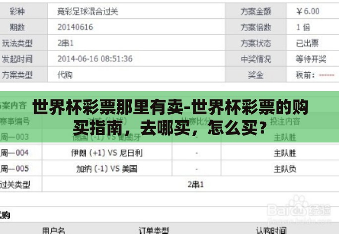 世界杯彩票那里有卖-世界杯彩票的购买指南,去哪买,怎么买? 世界杯彩票那里有卖-世界杯彩票的购买指南,去哪买,怎么买?