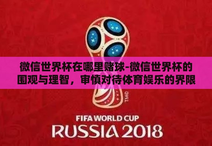 微信世界杯在哪里赌球-微信世界杯的围观与理智，审慎对待体育娱乐的界限