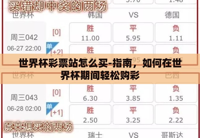 世界杯彩票站怎么买-指南，如何在世界杯期间轻松购彩