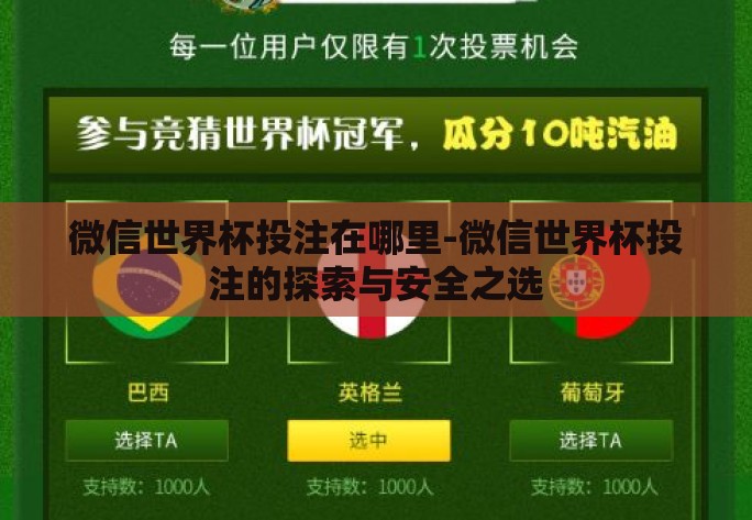 微信世界杯投注在哪里-微信世界杯投注的探索与安全之选