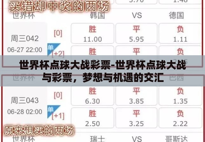 世界杯点球大战彩票-世界杯点球大战与彩票,梦想与机遇的交汇 世界杯点球大战彩票-世界杯点球大战与彩票,梦想与机遇的交汇