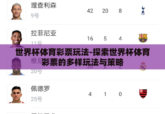 世界杯体育彩票玩法-探索世界杯体育彩票的多样玩法与策略 世界杯体育彩票玩法-探索世界杯体育彩票的多样玩法与策略