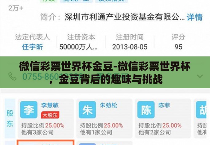 微信彩票世界杯金豆-微信彩票世界杯，金豆背后的趣味与挑战