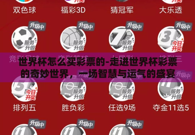 世界杯怎么买彩票的-走进世界杯彩票的奇妙世界，一场智慧与运气的盛宴