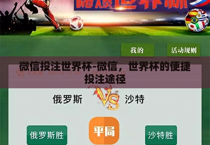 微信投注世界杯-微信，世界杯的便捷投注途径