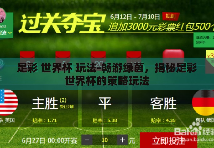 足彩 世界杯 玩法-畅游绿茵，揭秘足彩世界杯的策略玩法