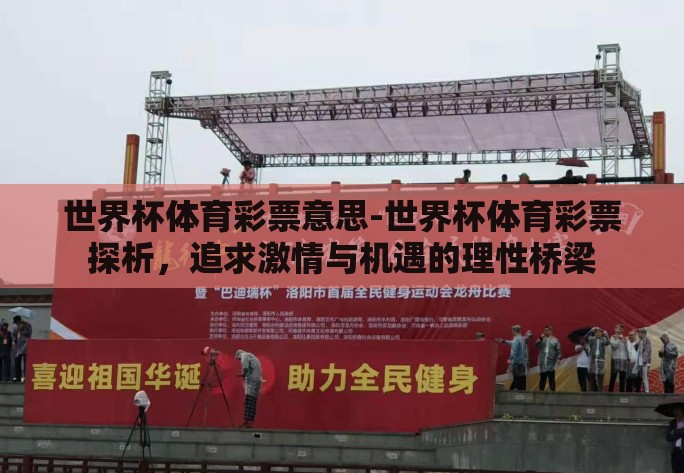 世界杯体育彩票意思-世界杯体育彩票探析，追求激情与机遇的理性桥梁