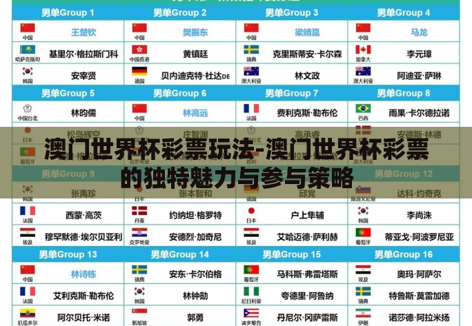 澳门世界杯彩票玩法-澳门世界杯彩票的独特魅力与参与策略