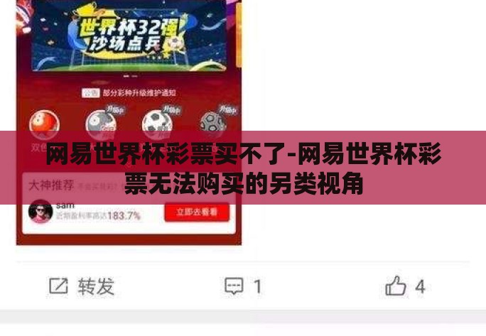 网易世界杯彩票买不了-网易世界杯彩票无法购买的另类视角