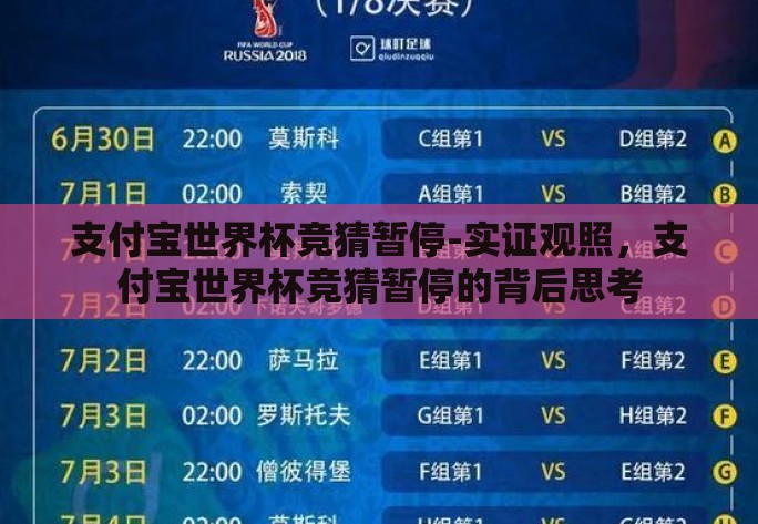 支付宝世界杯竞猜暂停-实证观照，支付宝世界杯竞猜暂停的背后思考