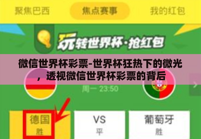 微信世界杯彩票-世界杯狂热下的微光，透视微信世界杯彩票的背后