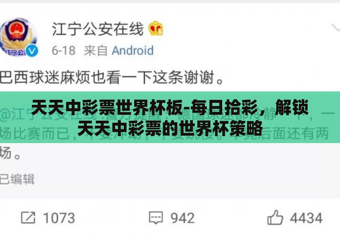 天天中彩票世界杯板-每日拾彩，解锁天天中彩票的世界杯策略